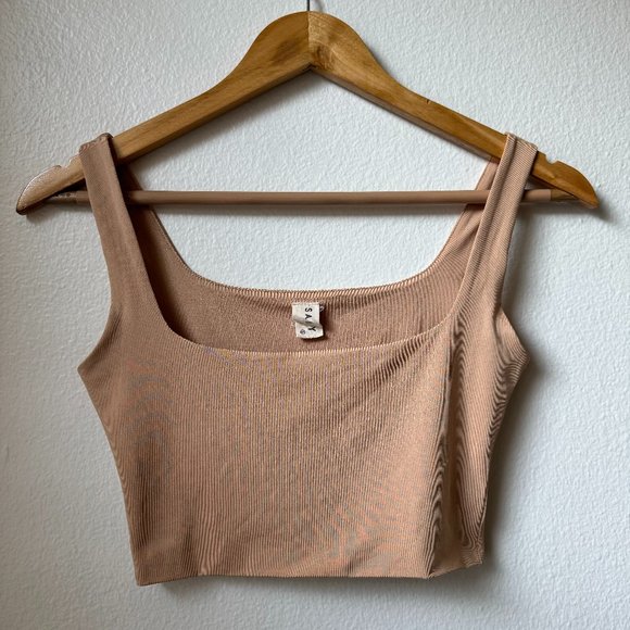 Seamless Nude Square Neck Crop Top - Picture 1 of 5